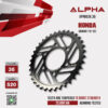 ALPHA SPROCKET สเตอร์หลัง 36 ฟัน (520) สีดำ ใช้สำหรับมอเตอร์ไซค์ Honda CB300R ('19-'22) [ APR0636.36 ]