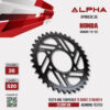 ALPHA SPROCKET สเตอร์หลัง 36 ฟัน (520) สีดำ ใช้สำหรับมอเตอร์ไซค์ Honda CB300R ('19-'22) [ APR0636.36 ]