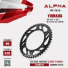 ALPHA SPROCKET สเตอร์หลัง 46 ฟัน (428) สีดำ ใช้สำหรับมอเตอร์ไซค์ Yamaha YZF-R15 ('17-'22) / MT-15 ('18-'22) / XSR155 [ APR1140.46 ]