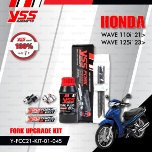 YSS ชุดโช๊คหน้า FORK UPGRADE KIT อัพเกรด Honda Wave 110i ปี 2021 ขึ้นไป / Wave 125i ปี 2023 ขึ้นไป【 Y-FCC21-KIT-01-045 】