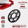 ALPHA SPROCKET สเตอร์หลัง 47 ฟัน (428) สีดำ ใช้สำหรับ Honda CB150R / CBR150R ปี 2019 [ APR0635.47 ]