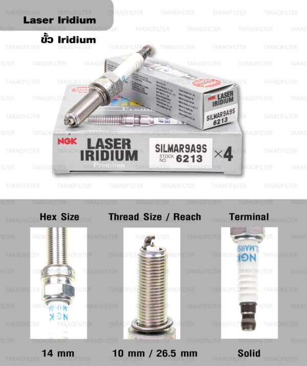 NGK หัวเทียน LASER IRIDIUM 【 SILMAR9A9S 】ใช้สำหรับ Honda CRF450R '09-'20 / CRF450L, CRF450X, CRF450RWE '19-'20 / CRF450RX '17-'20 / '19-'20 - [ จำนวน 1 หัว ]