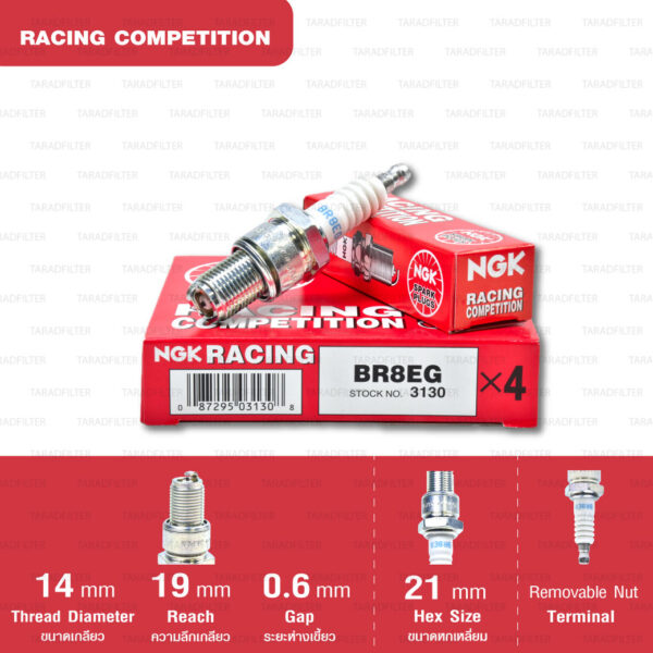 หัวเทียน NGK รุ่น Racing Competition【 BR8EG 】