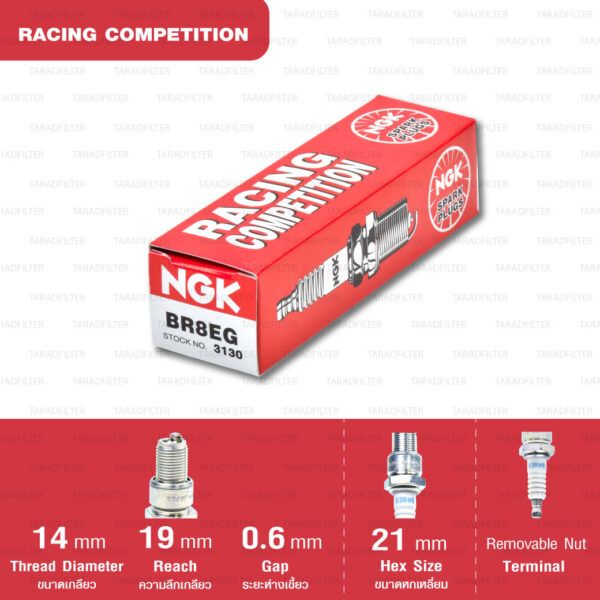 หัวเทียน NGK รุ่น Racing Competition【 BR8EG 】