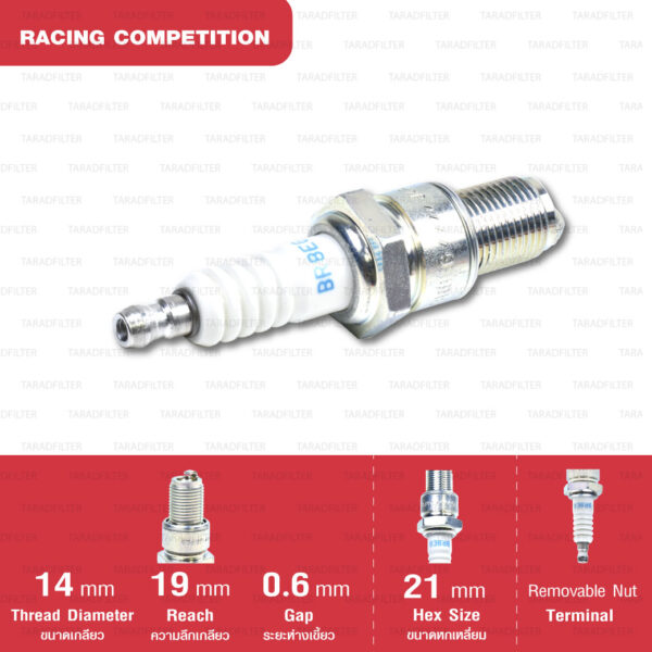 หัวเทียน NGK รุ่น Racing Competition【 BR8EG 】