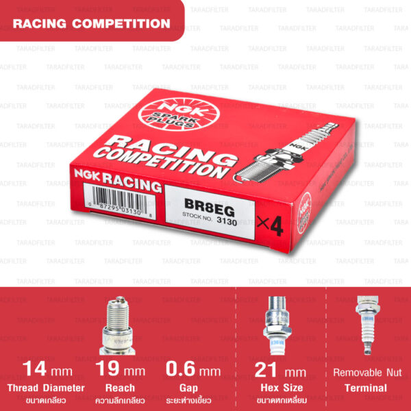 หัวเทียน NGK รุ่น Racing Competition【 BR8EG 】
